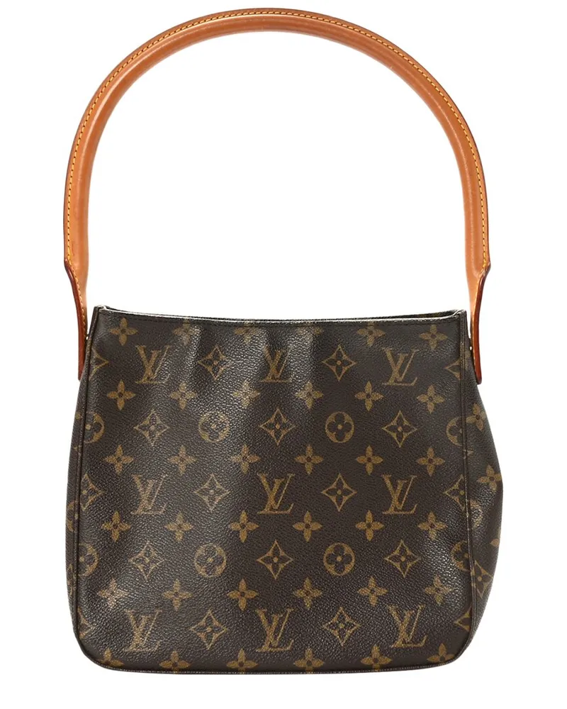 Louis Vuitton Brown Monogram Coated Canvas Looping MM (Authentic Pre-Loved Nocolor