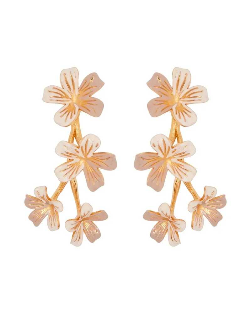 Oscar de la Renta Flowers On A Branch Earrings Nocolor