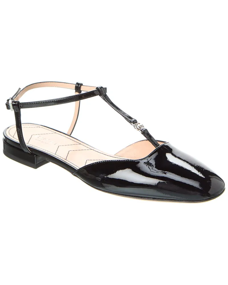 Gucci Double G Patent Ballet Flat Black