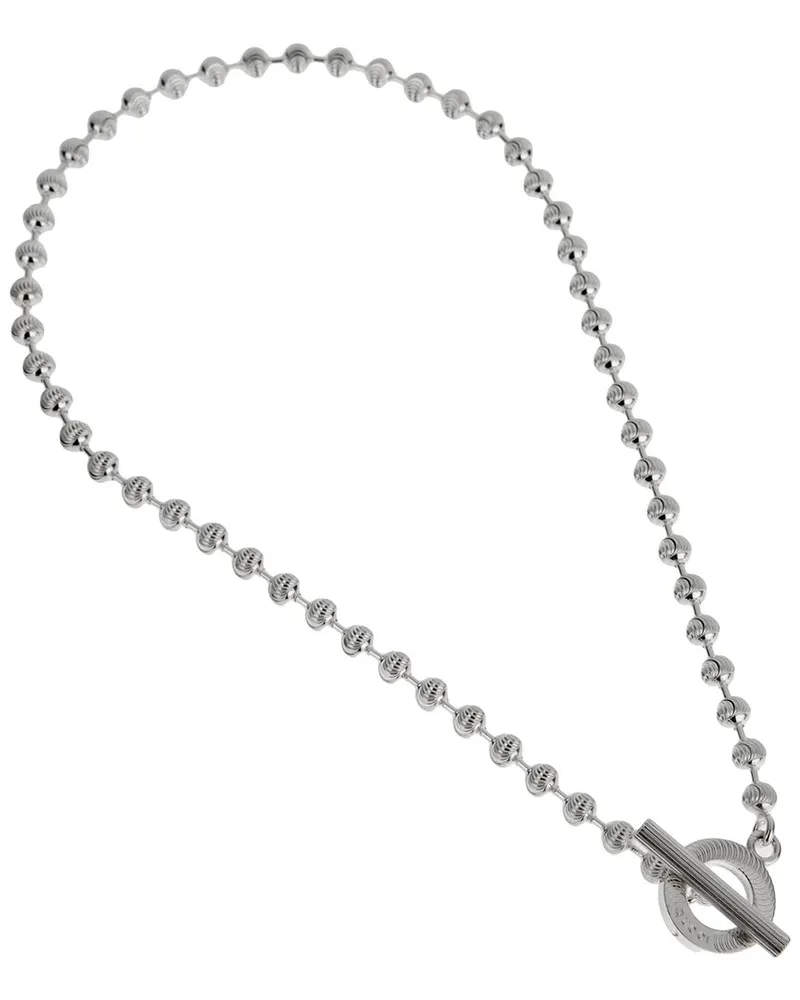 Gucci Silver Toggle Beaded Chain Large Toggle Necklace Nocolor