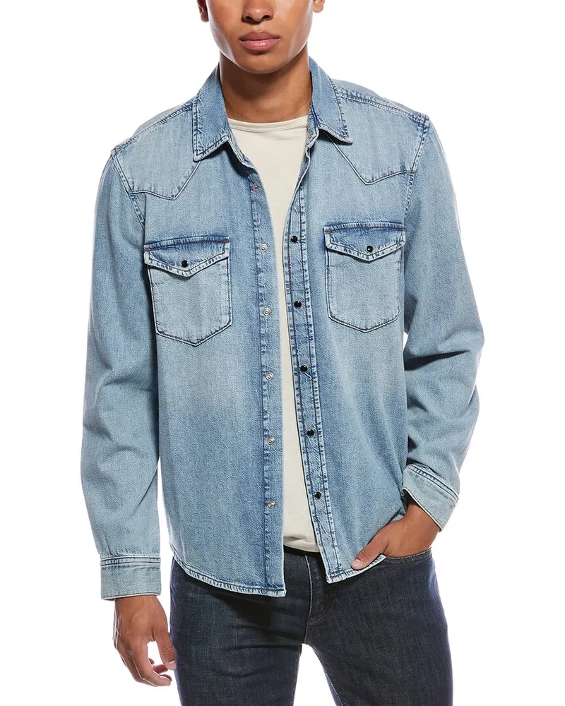 Frame Denim Western Denim Shirt Blue