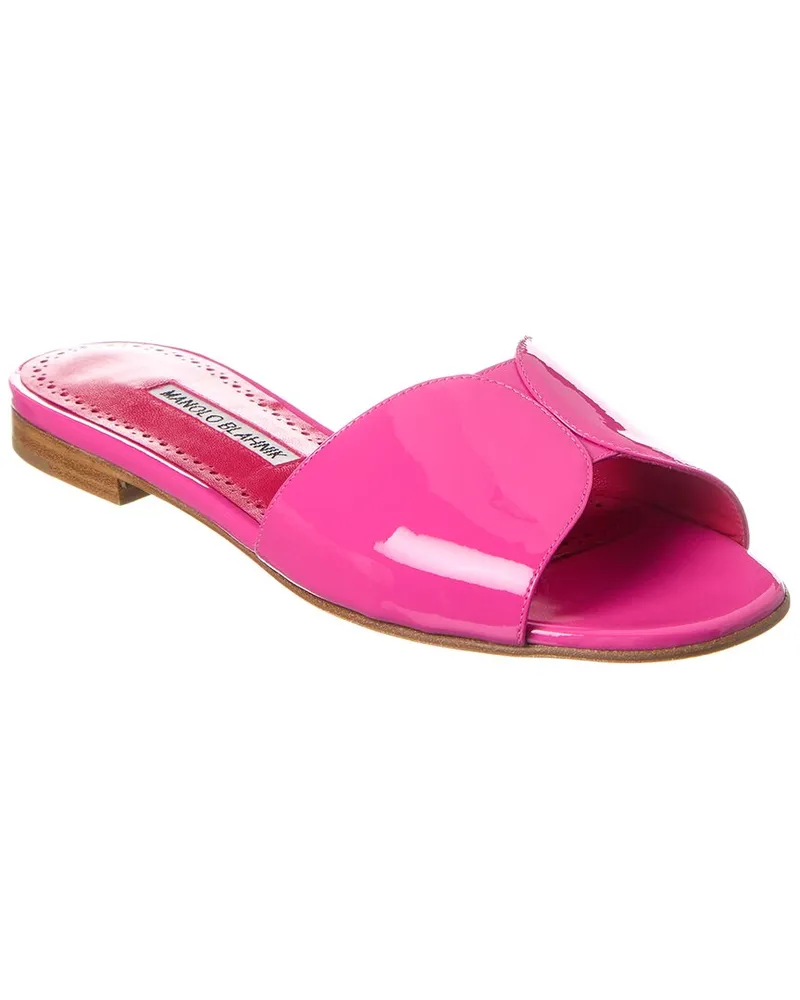 Manolo Blahnik Houramu Patent Sandal Pink