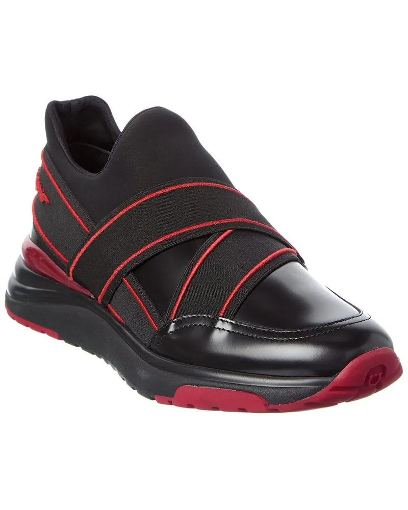 Ferragamo Tyla Leather Sneaker Black