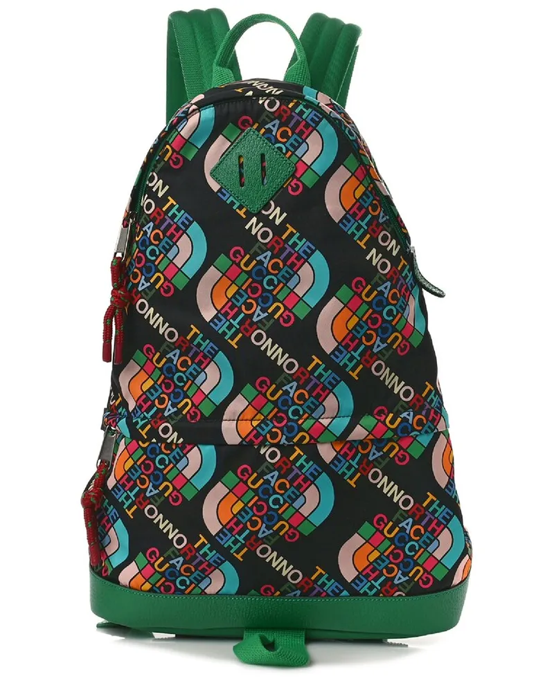 Gucci Multicolor Econyl Logo Canvas X The North Face Medium Backpack (Authentic Pre-Loved Nocolor