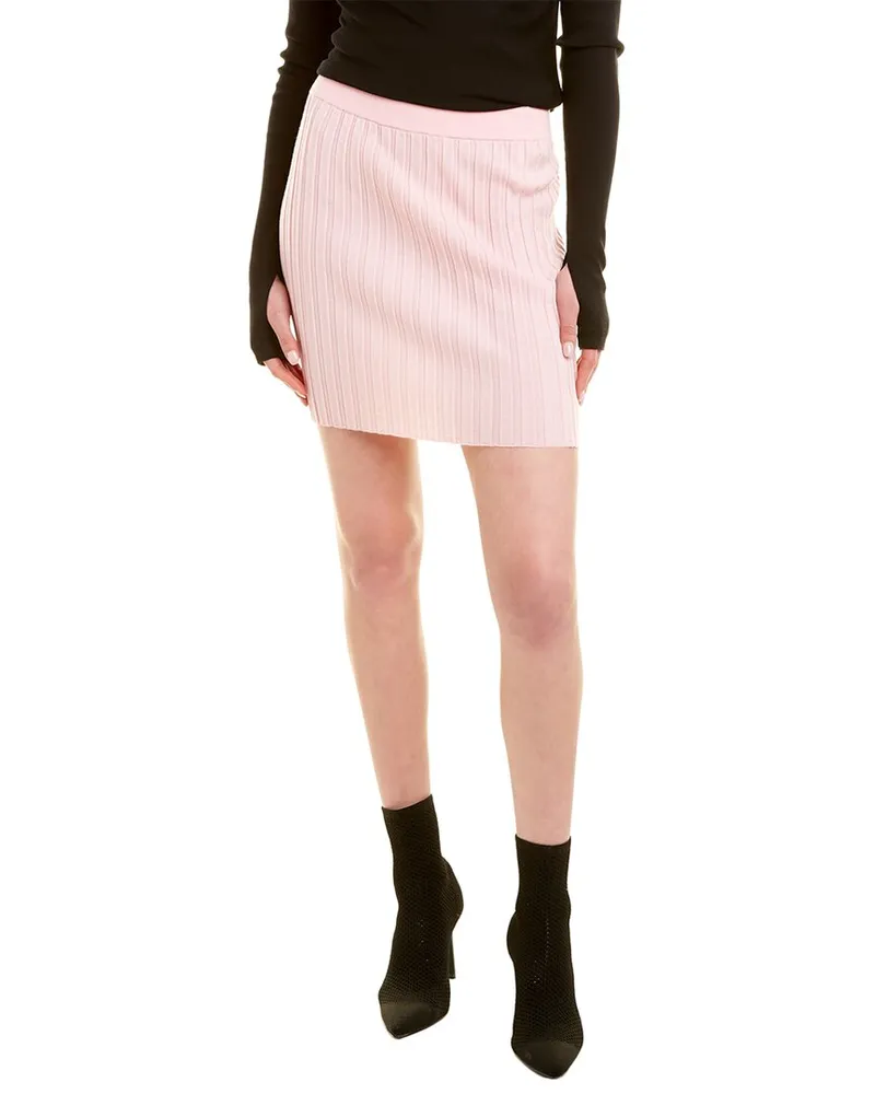 Helmut Lang Fine Rib Wool Mini Skirt Nocolor