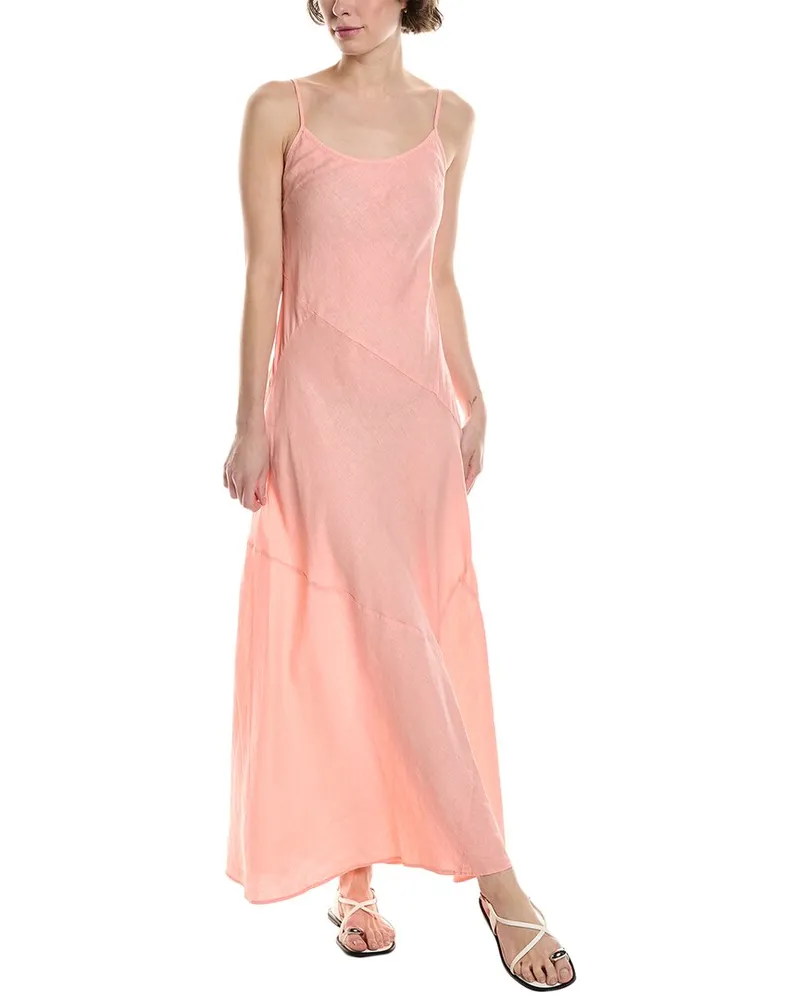Michael Stars Cecily Patchwork Linen Midi Dress Pink