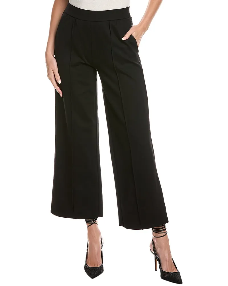 Eileen Fisher Petite Flex Ponte Pintuck Wide Pant Black