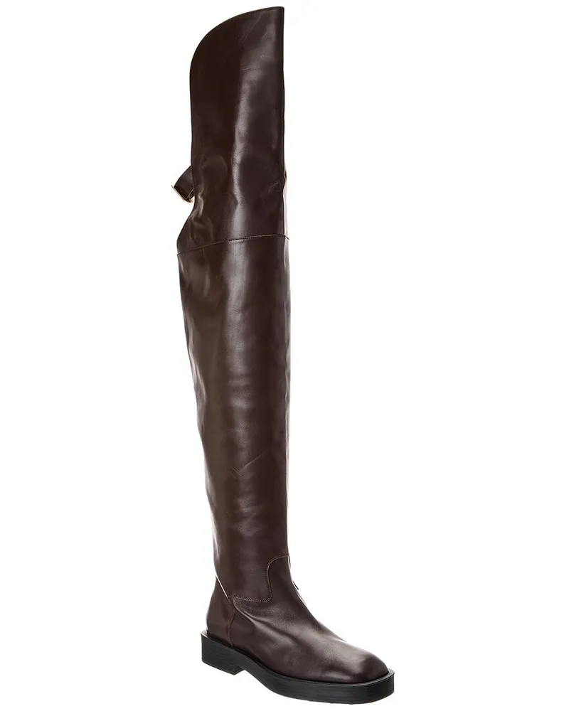 TOD'S TODs Croc-Embossed Leather Boot Brown
