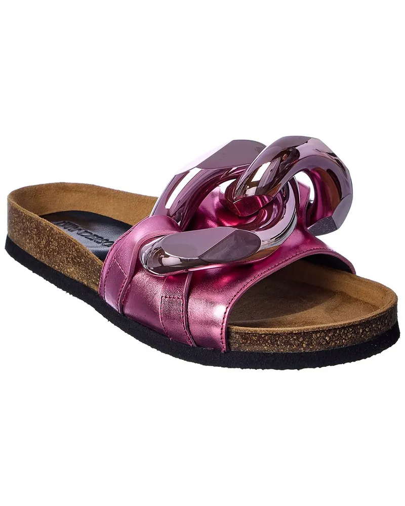 J.W.Anderson Chain Leather Slide Pink