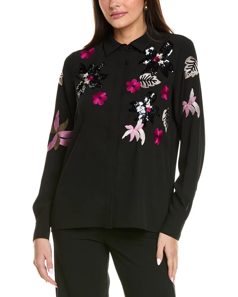 Elie Tahari The Bailey Blouse Black