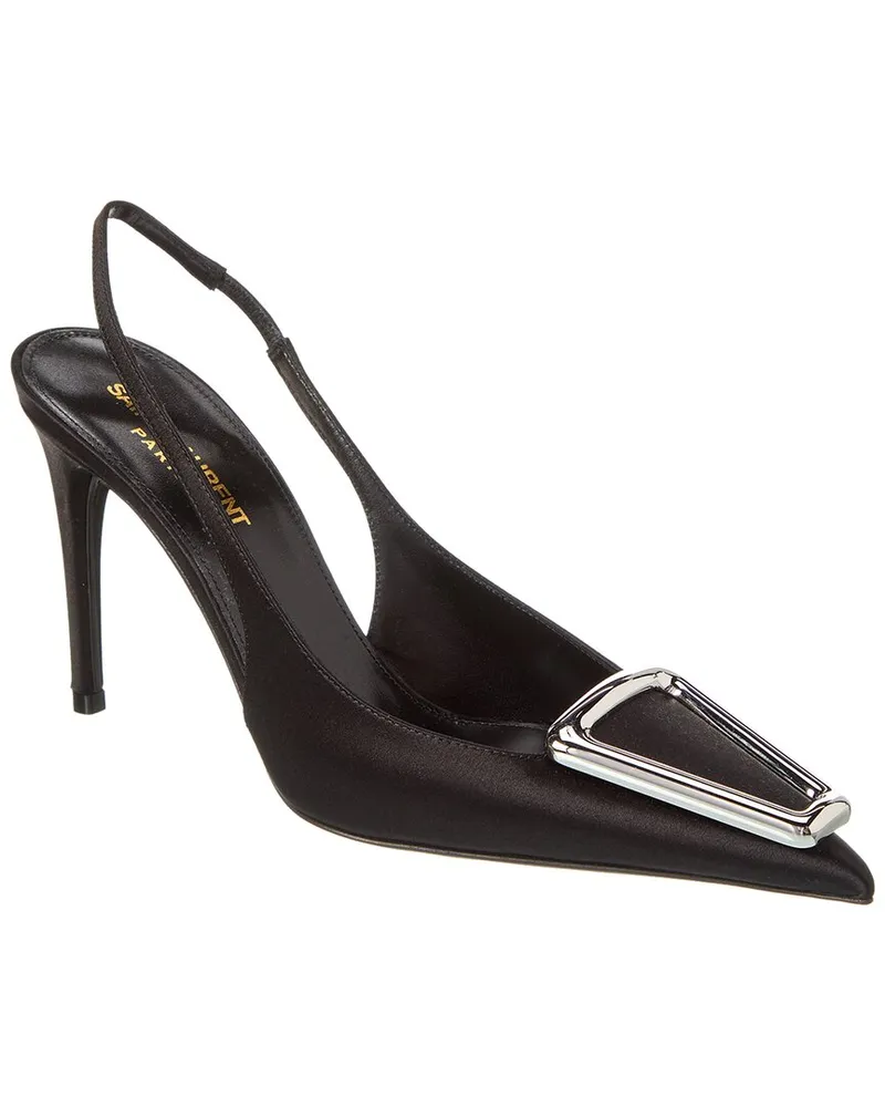 Saint Laurent Avenue 95 Satin Slingback Pump Black