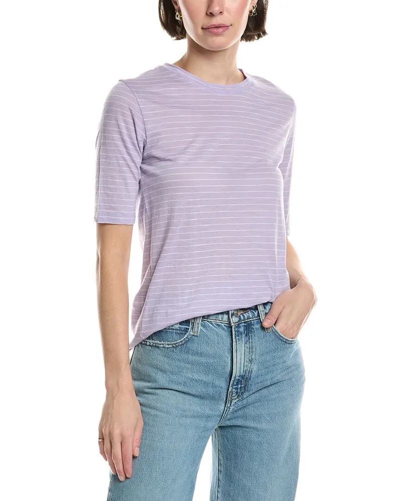 Vince Essential Elbow Sleeve T-Shirt Purple