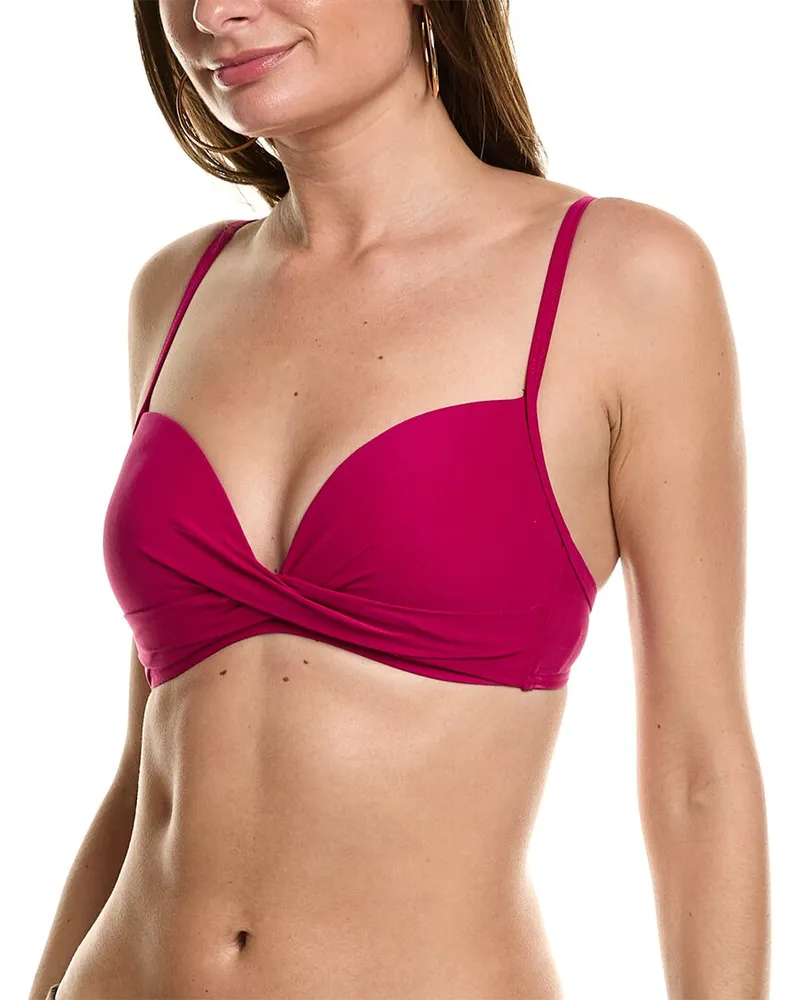 Vince Camuto Draped Bikini Top Red