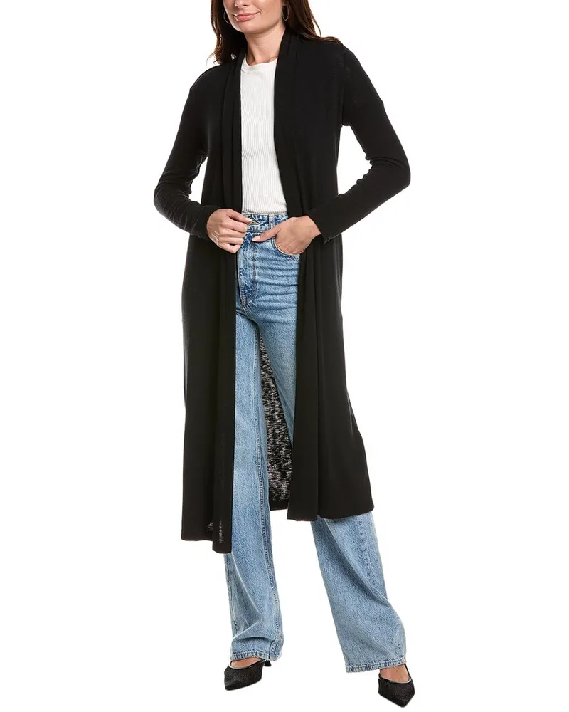 Michael Stars Izzy Longline Open Cardigan Black