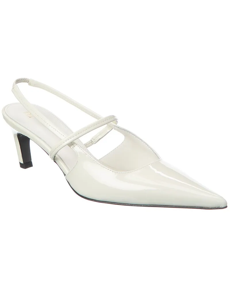 Totême Logo Patent Slingback Pump White
