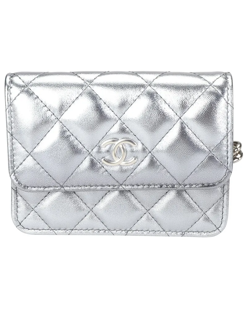 Chanel Metallic Silver Quilted Leather Coco Punk Belt Bag (Authentic Pre-  Loved Nocolor