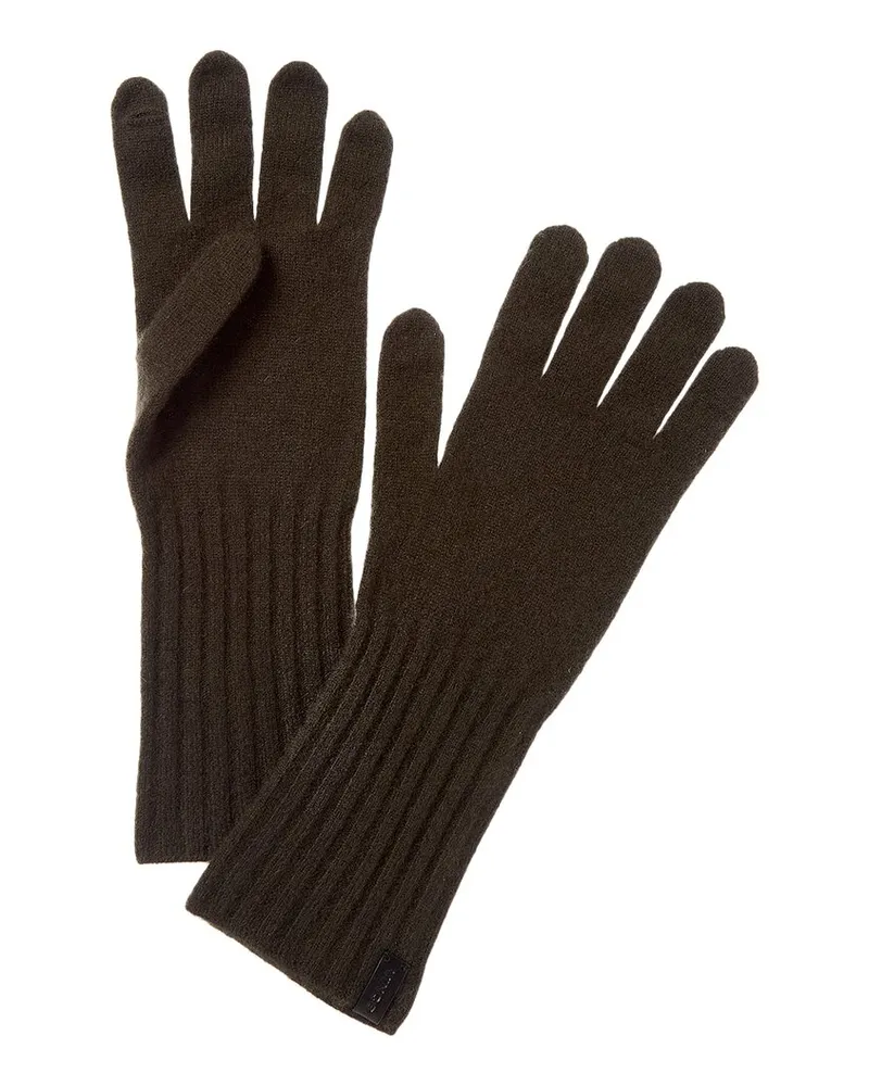 Vince Boiled Cashmere Knit Gloves Grey