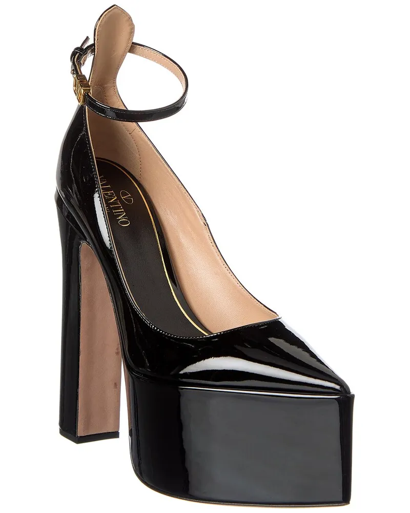 Valentino Garavani VLogo 165 Patent Platform Pump Black