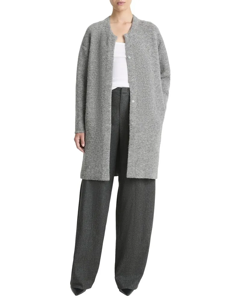 Vince Textured Soft Sculpt Wool & Alpaca-Blend Car Coat Nocolor