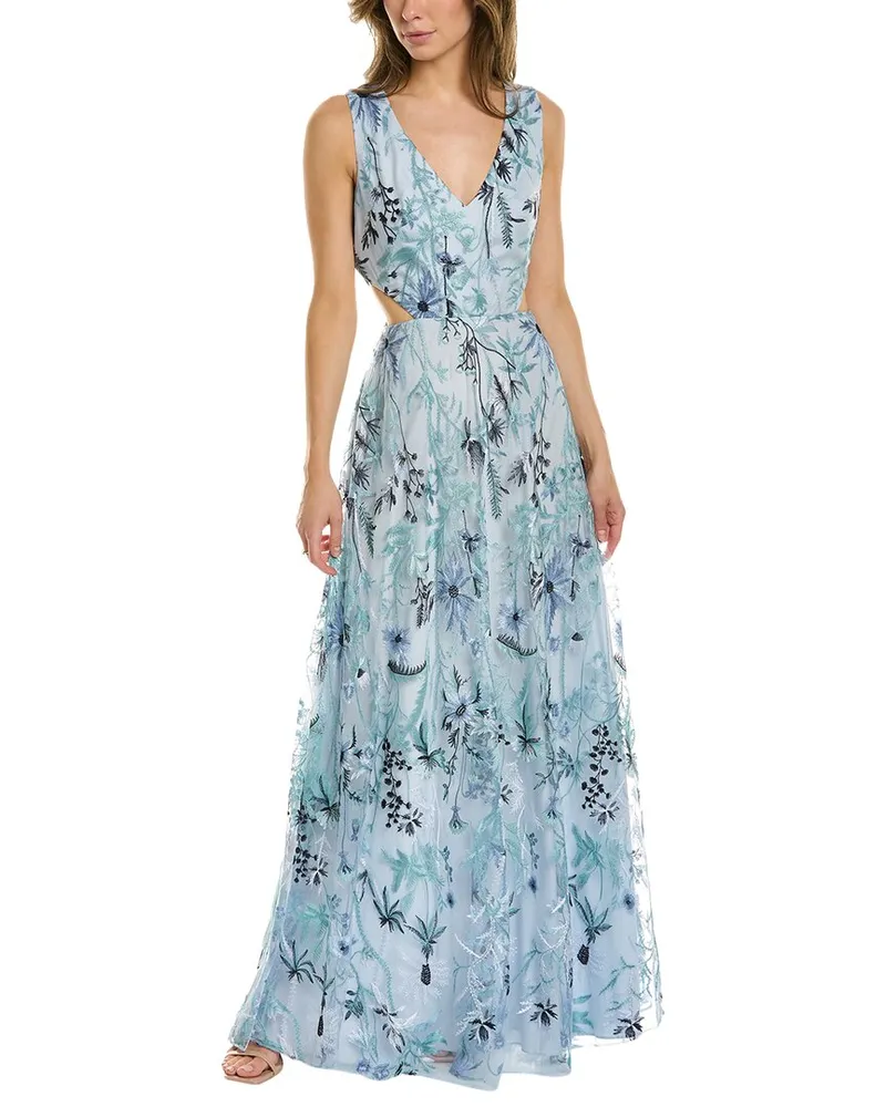 Marchesa Sleeveless Gown Blue