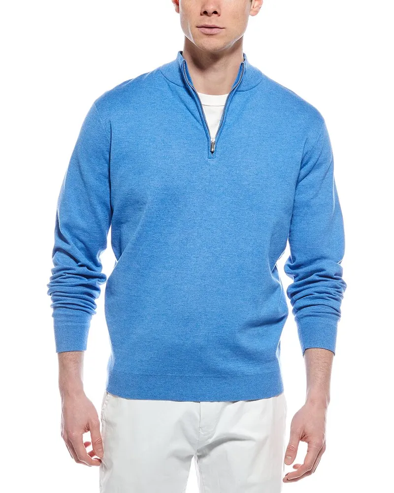Peter Millar Coolspun 1/4-Zip Sweater Blue