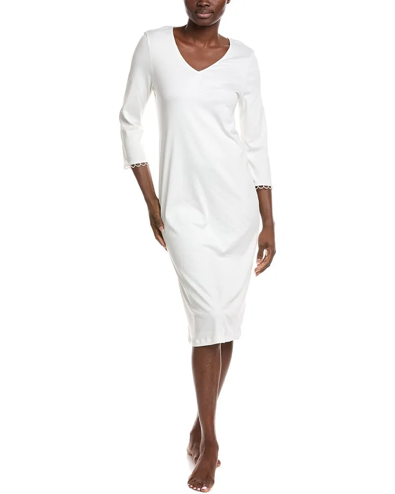 Hanro V-Neck Nightgown White