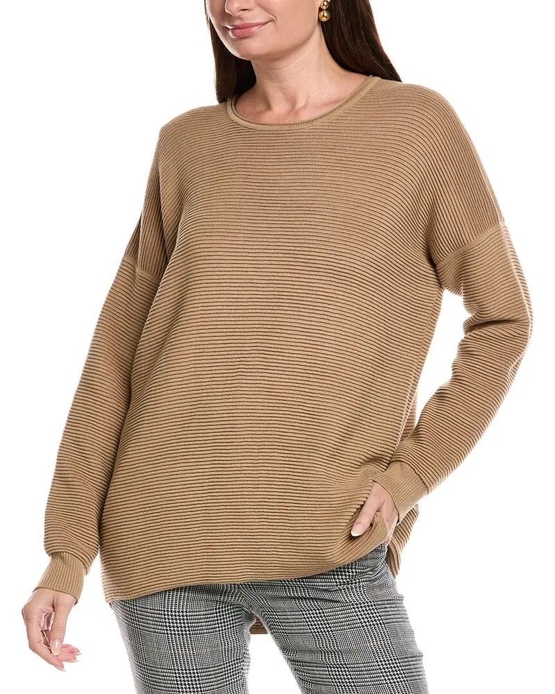 Eileen Fisher Petite Crewneck Tunic Brown