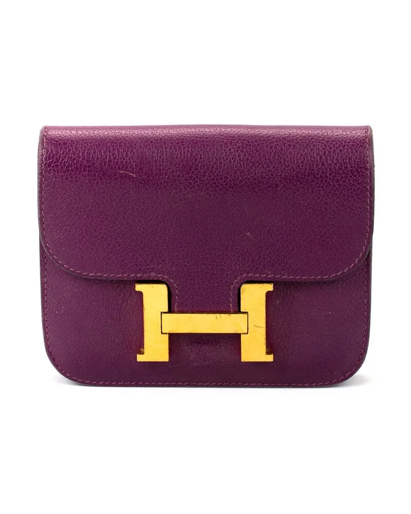 Hermès Purple Clemence Leather Anemone Constance (Authentic Pre-Loved Nocolor