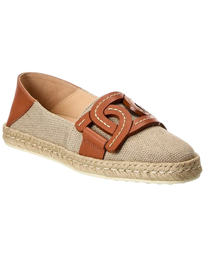 TOD'S TOD’s Canvas & Leather Espadrille Brown