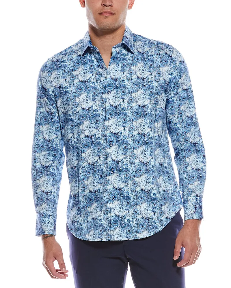 Robert Graham Ripon Classic Fit Woven Shirt Blue