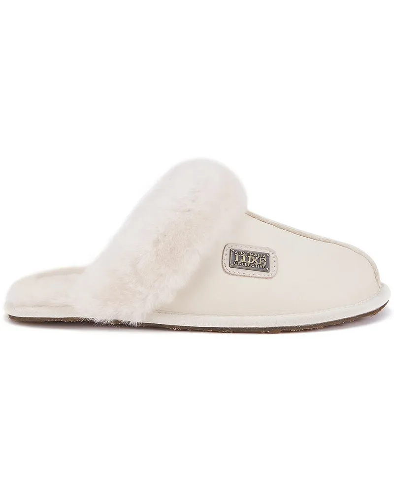 Australia Luxe Closed Mule Leather Slipper Beige