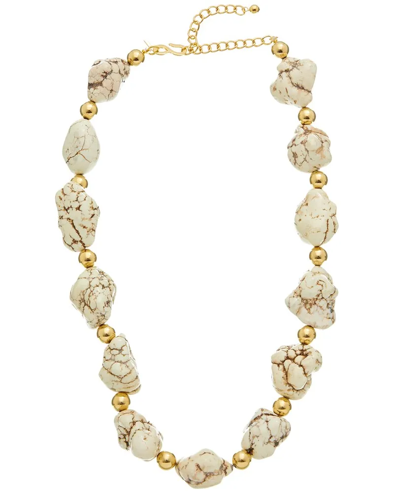 Kenneth Jay Lane Plated Beaded Necklace Nocolor