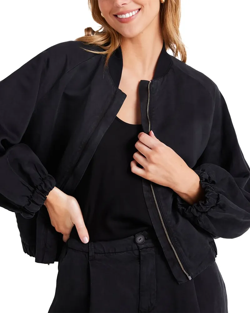 Bella Dahl Chloe Clean Linen-Blend Bomber Jacket Nocolor