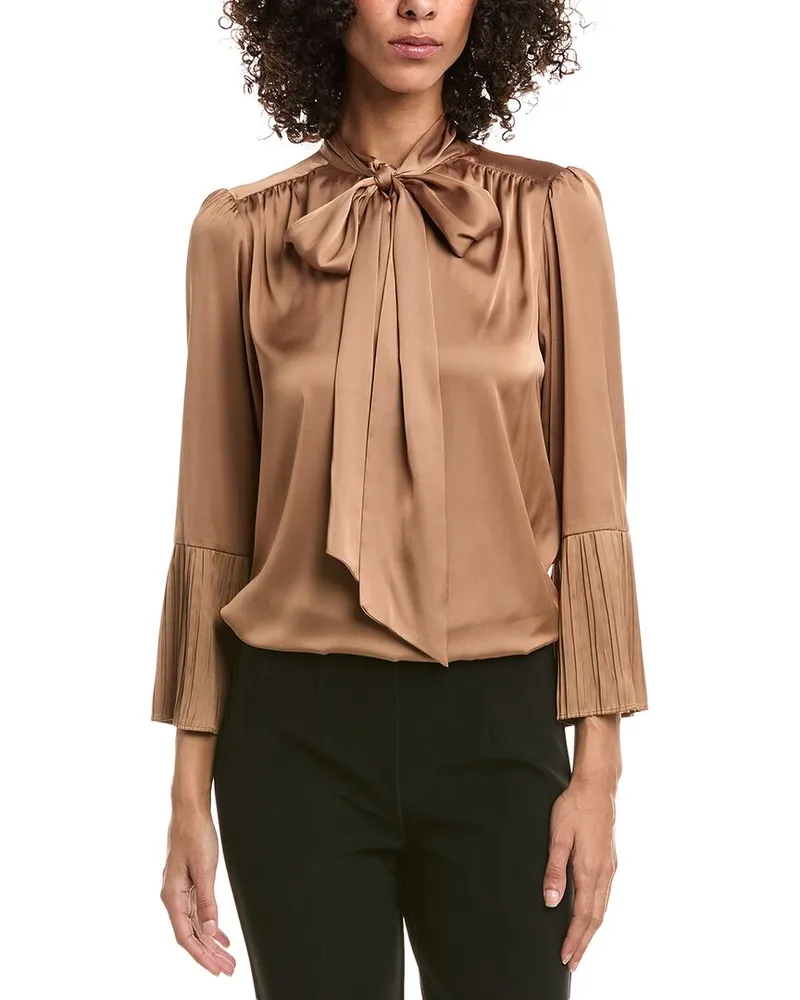 Anne Klein Bow Blouse Brown