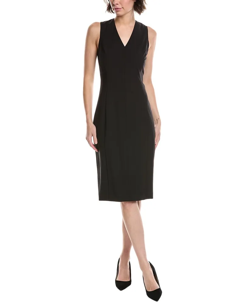 Theory Slim Wool-Blend Midi Dress Black