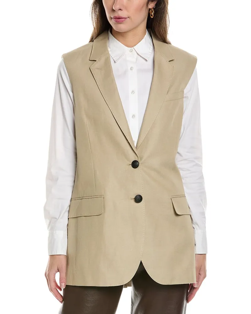 Rag & Bone Odessa Linen-Blend Vest Brown