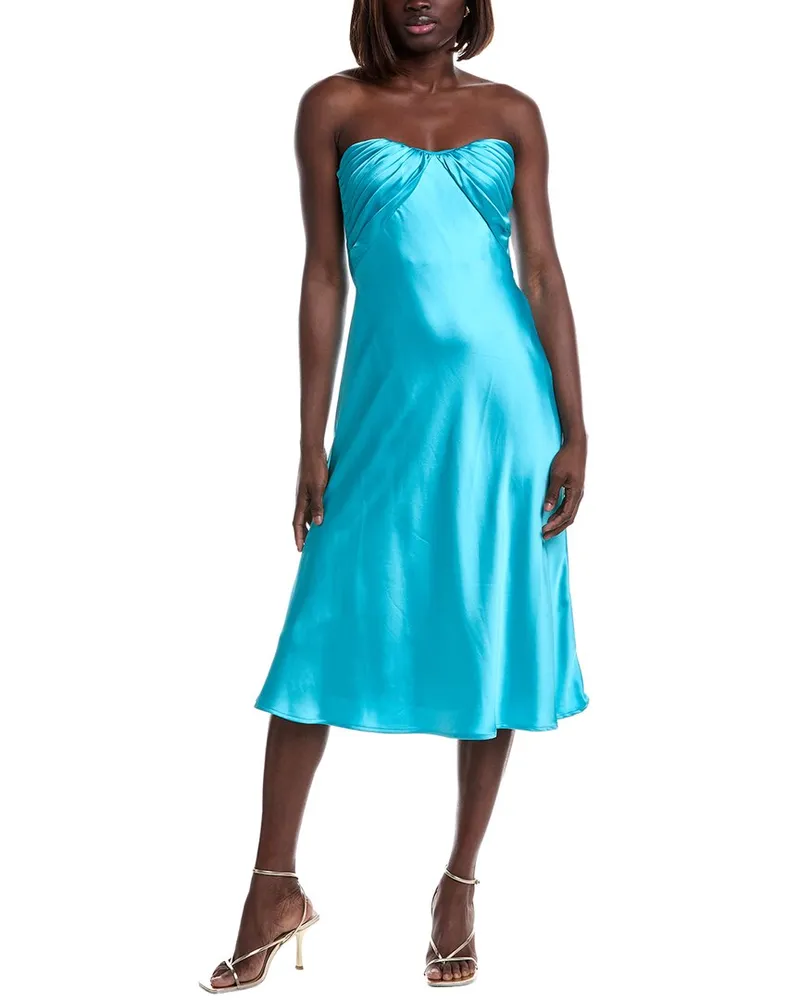 Monique Lhuillier Imara Satin Midi Dress Nocolor