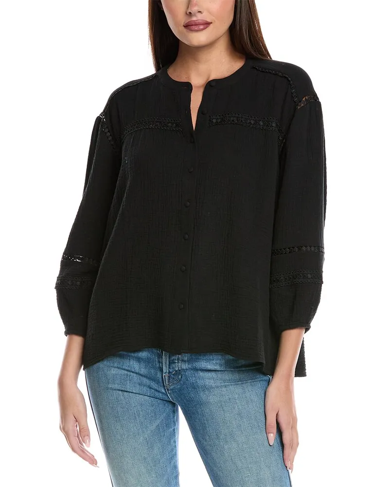 Johnny Was Button-Down Blouse Black