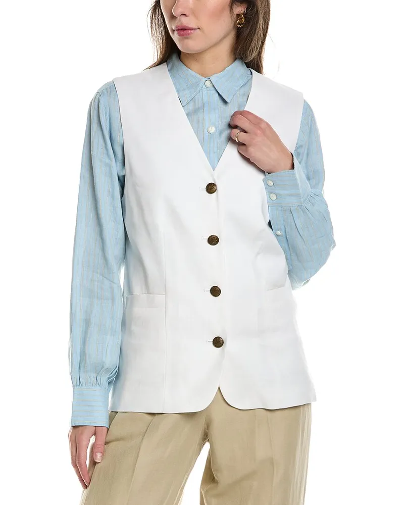 Rag & Bone Charlotte Linen-Blend Vest White