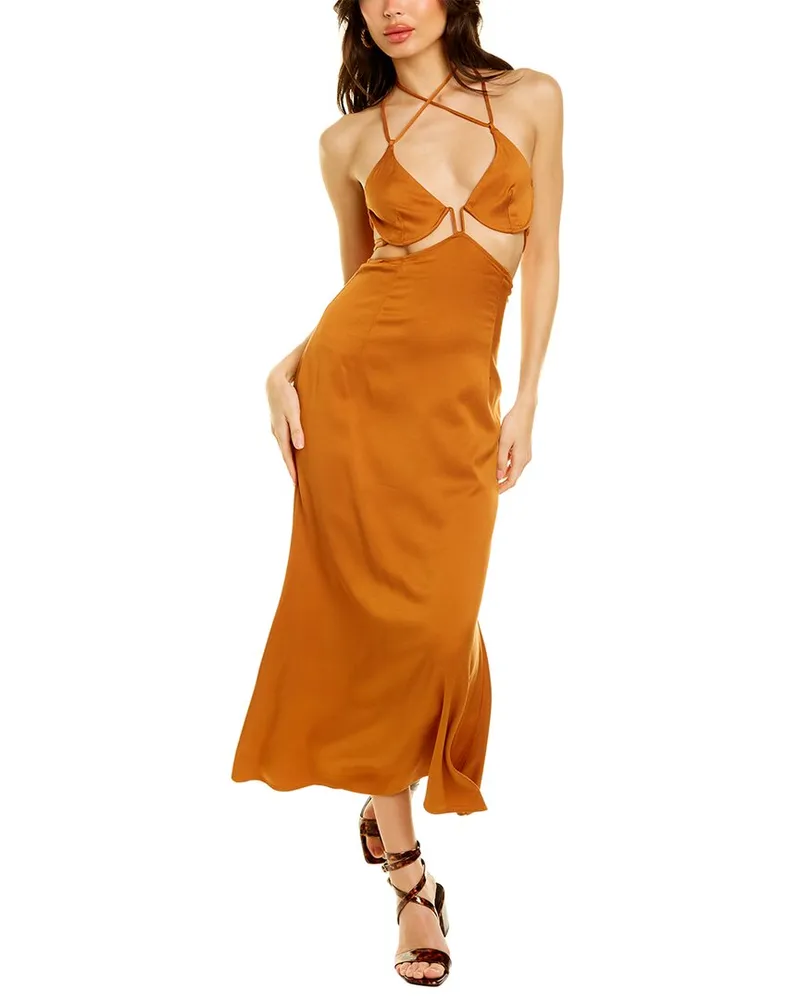 Cult Gaia Kisha Midi Dress Brown