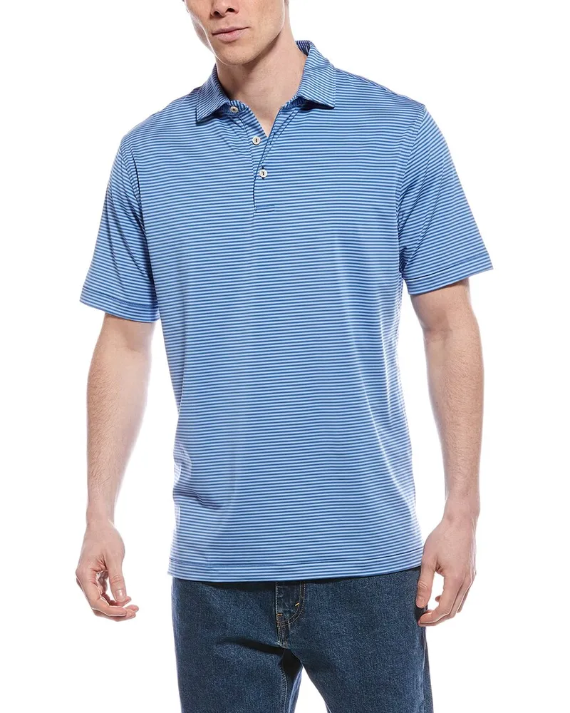 Peter Millar Hales Performance Jersey Polo Shirt Blue