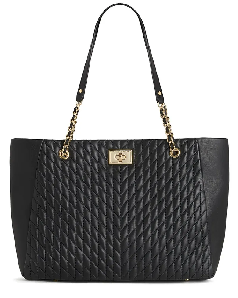 Karl Lagerfeld Agyness E/W Leather Tote Black