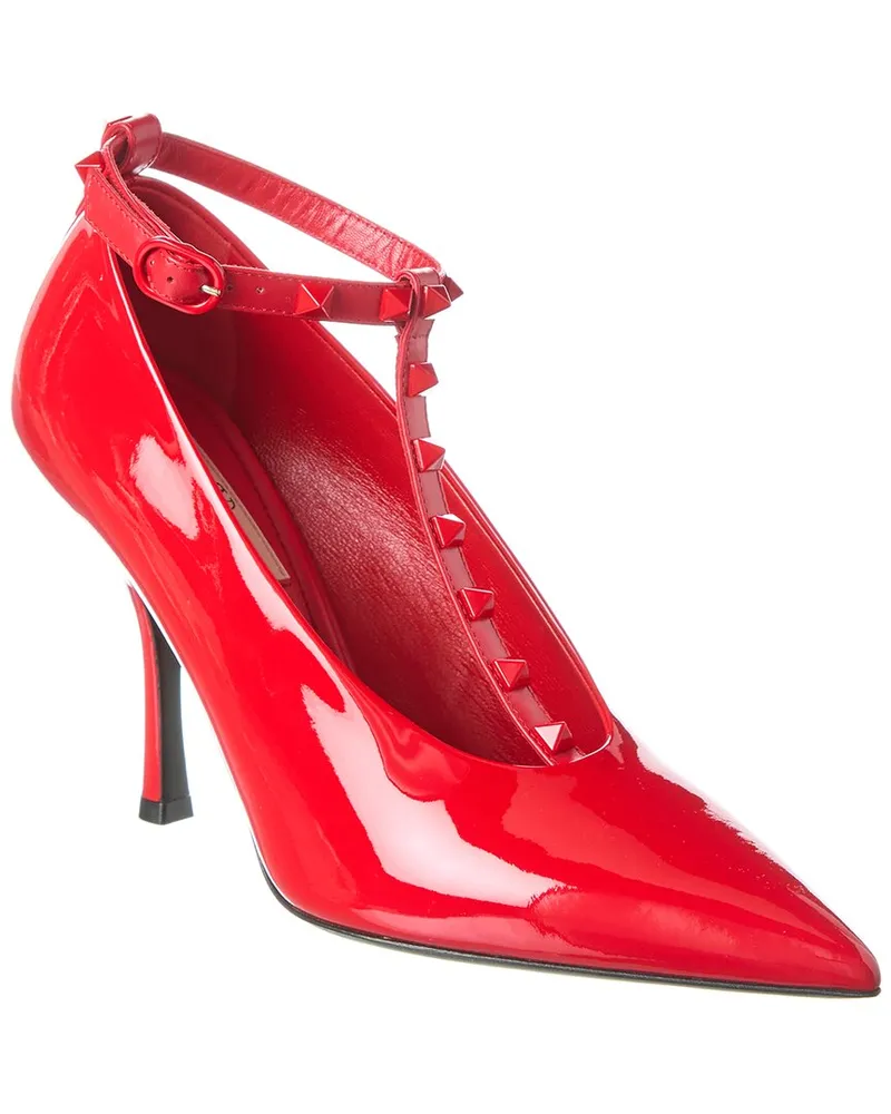 Valentino Garavani Rockstud 100 Patent Pump Red