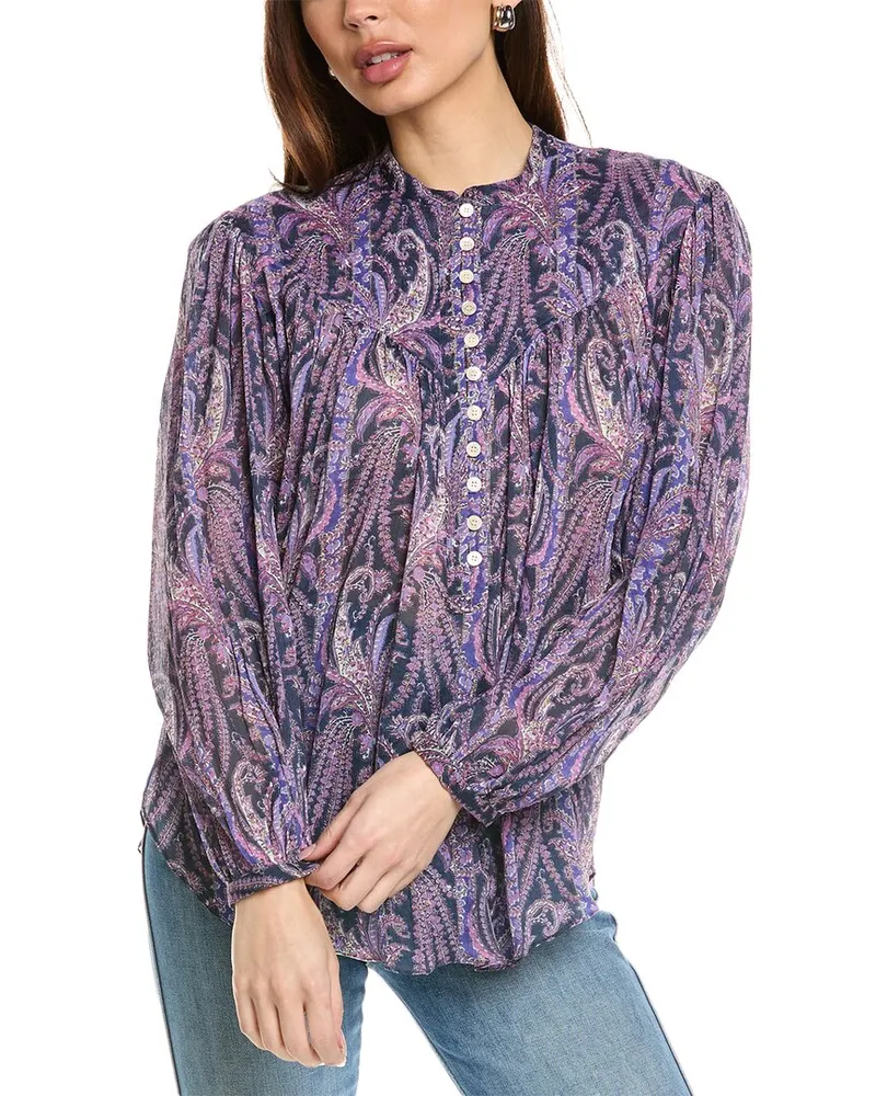 Isabel Marant Isabel Marant E'toile Zarga Silk-Blended Blouse Pink
