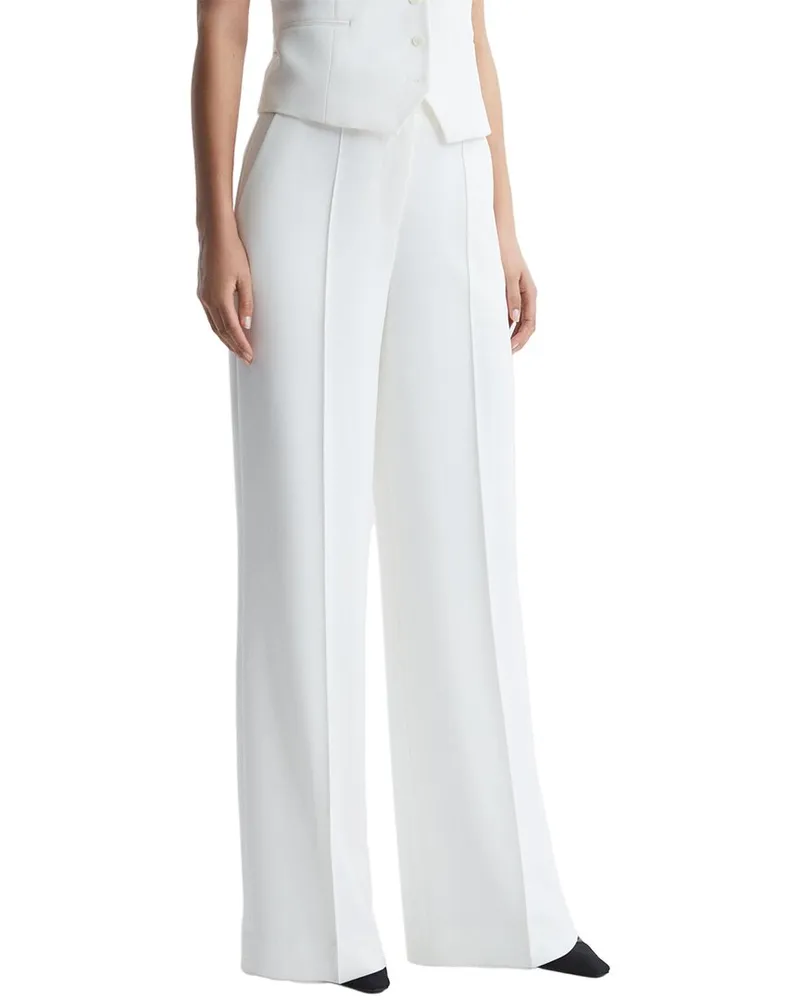 Reiss Sienna Crepe Wide Leg Trouser White