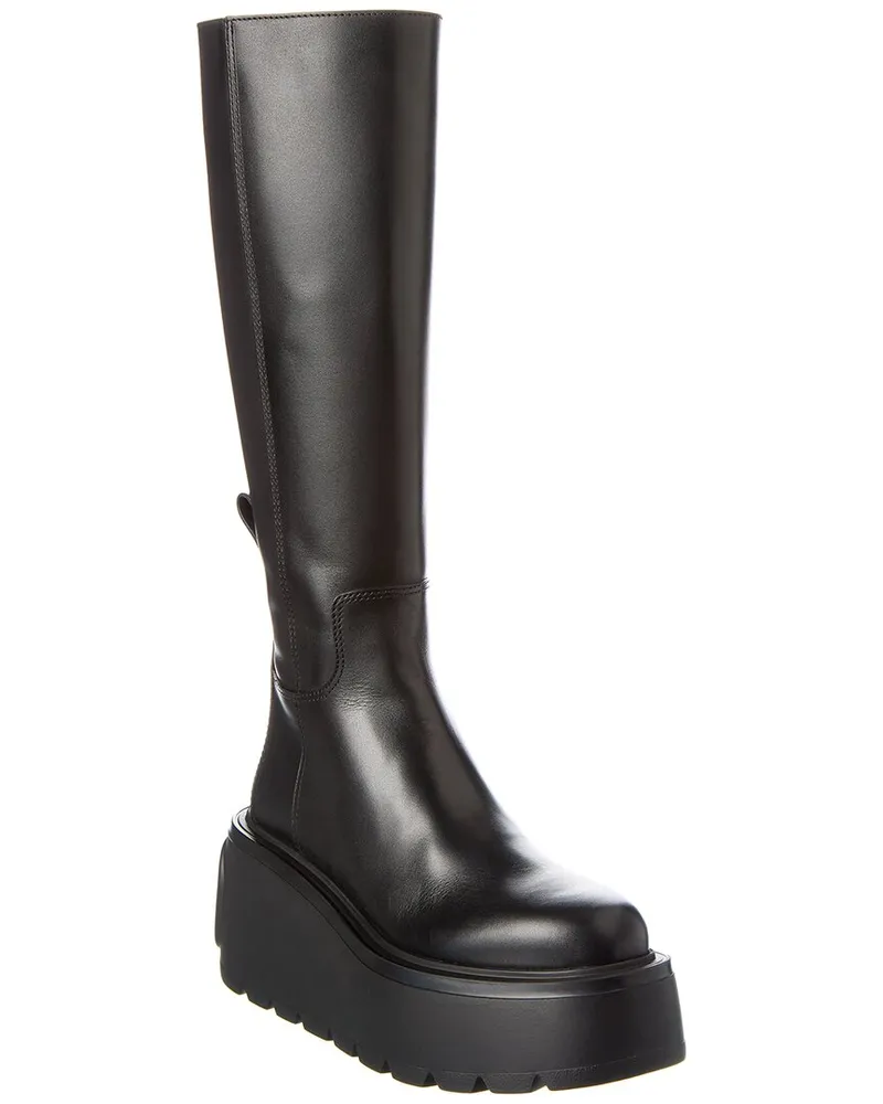 Valentino Garavani Uniqueform 85 Leather Boot Black