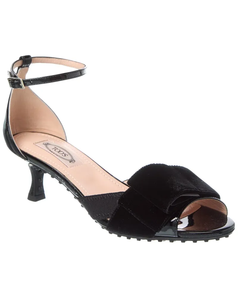 TOD'S TOD’s Logo Patent Sandal Black