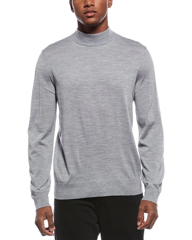 Theory Wool Mock Neck Sweater Gray