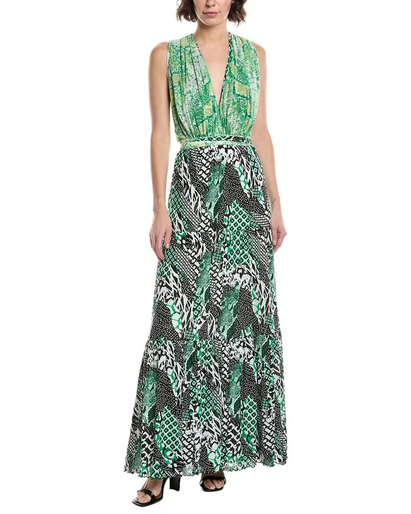 Diane von Furstenberg Drew Mesh Midi Dress Green