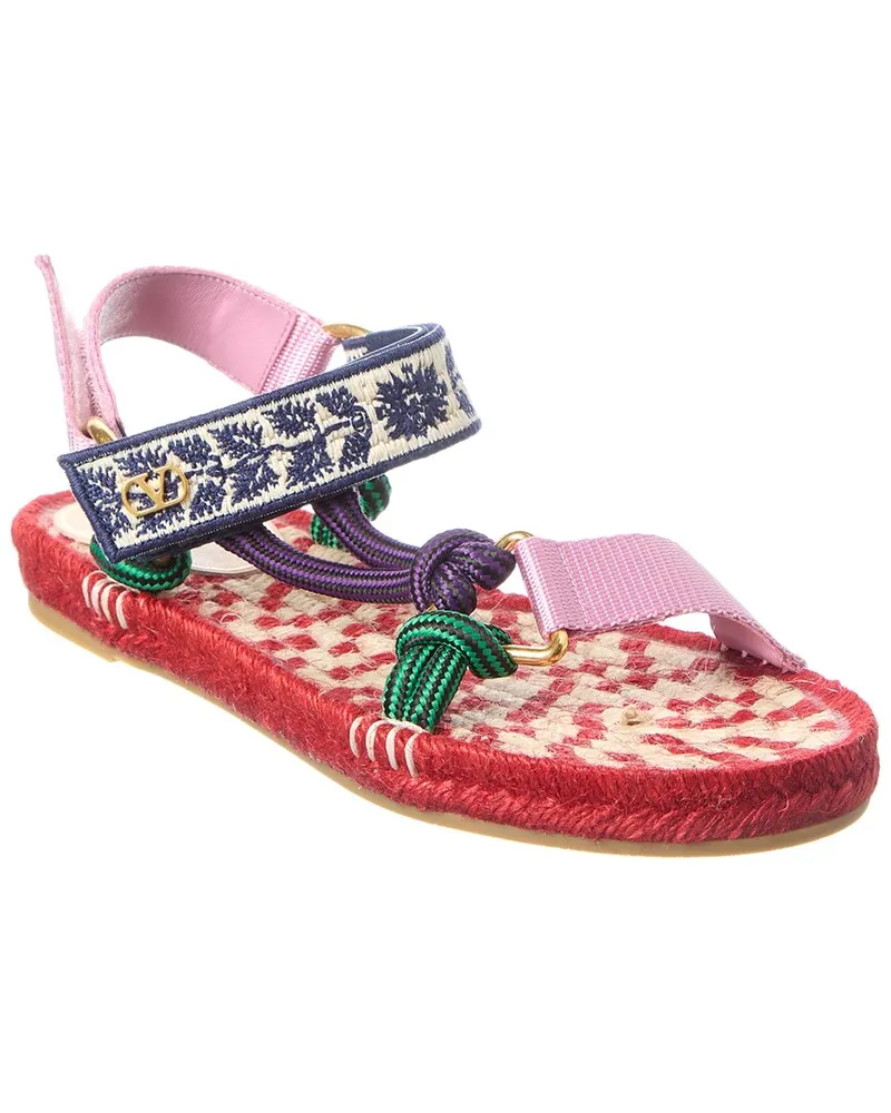 Valentino Garavani Lake Powell Leather-Trim Sandal Purple